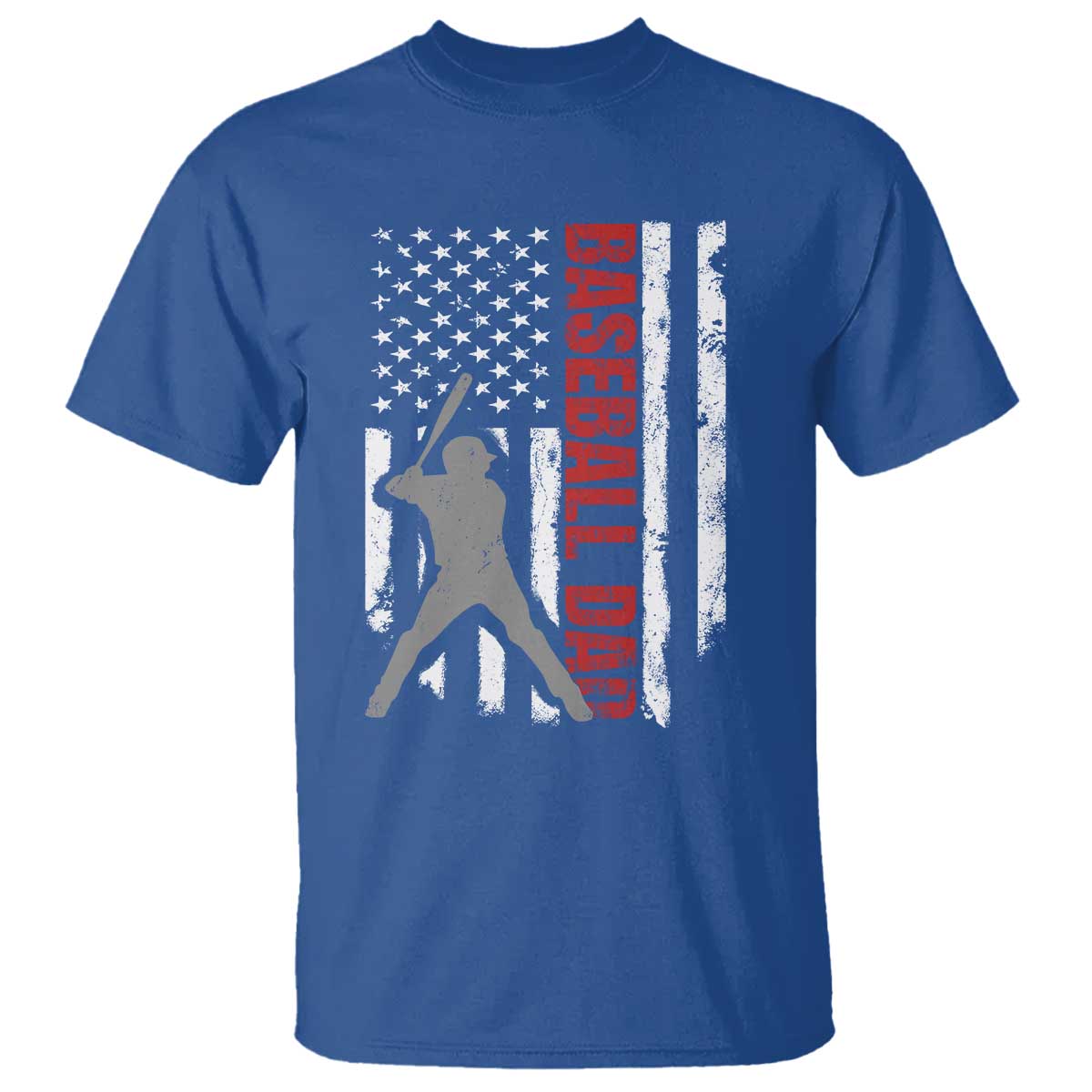 Baseball Dad T Shirt Retro US Flag Fathers Day Baseball Player - Wonder Print Shop