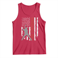 Baseball Dad Tank Top Retro US Flag Fathers Day Baseball Player - Wonder Print Shop