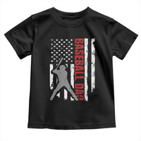 Baseball Dad Toddler T Shirt Retro US Flag Fathers Day Baseball Player - Wonder Print Shop