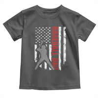 Baseball Dad Toddler T Shirt Retro US Flag Fathers Day Baseball Player - Wonder Print Shop