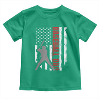 Baseball Dad Toddler T Shirt Retro US Flag Fathers Day Baseball Player - Wonder Print Shop