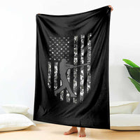Camo US Flag Baseball Player Throw Blanket Retro Camouflage American Flag Patriotic - Wonder Print Shop