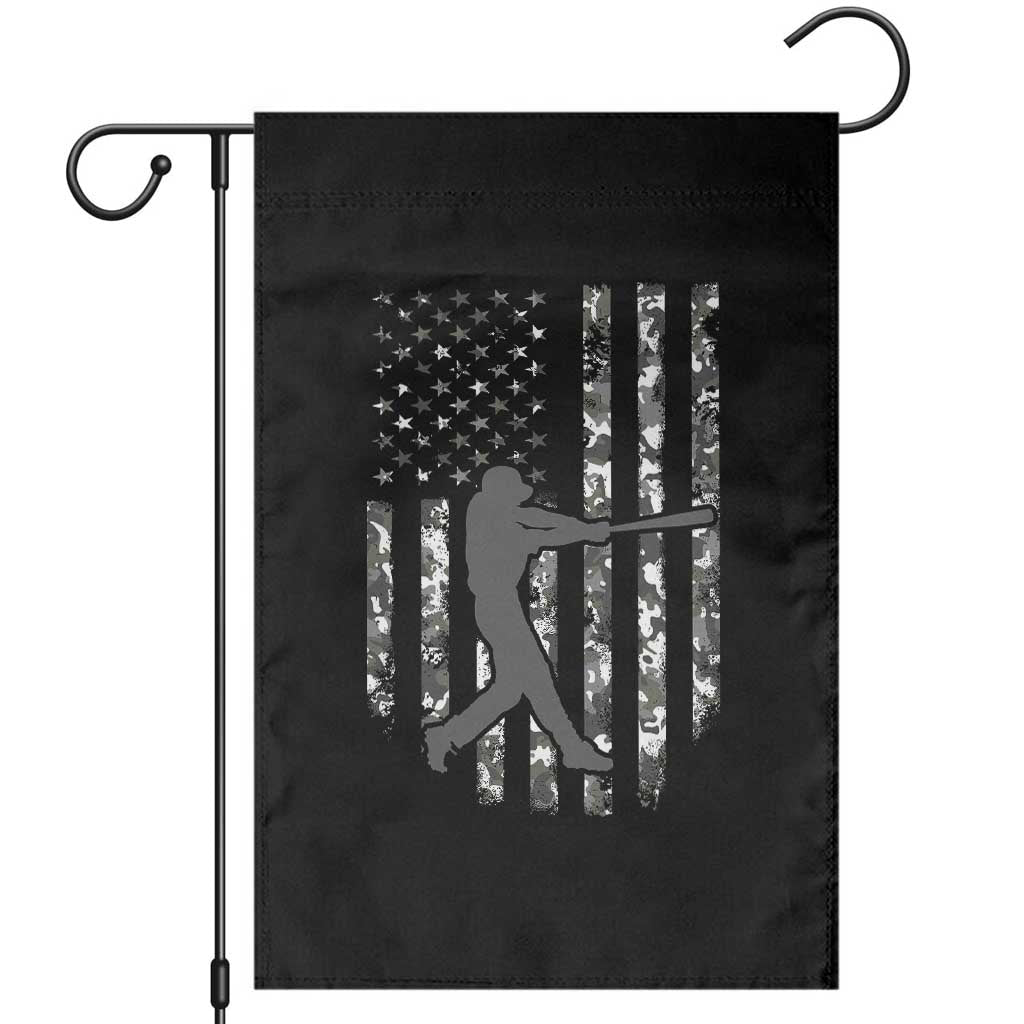 Camo US Flag Baseball Player Garden Flag Retro Camouflage American Flag Patriotic - Wonder Print Shop