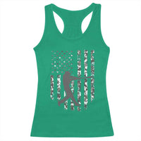 Camo US Flag Baseball Player Racerback Tank Top Retro Camouflage American Flag Patriotic - Wonder Print Shop
