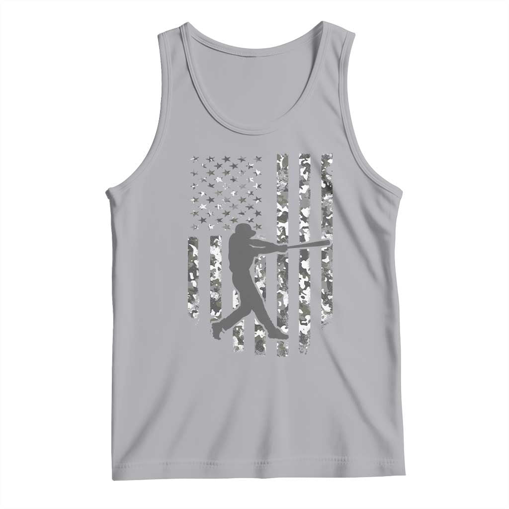 Camo US Flag Baseball Player Tank Top Retro Camouflage American Flag Patriotic - Wonder Print Shop