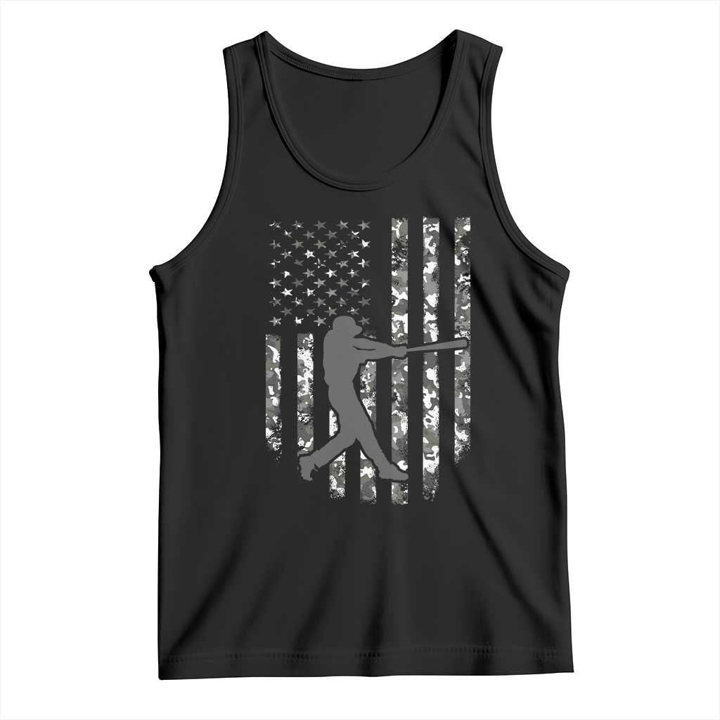 Camo US Flag Baseball Player Tank Top Retro Camouflage American Flag Patriotic - Wonder Print Shop