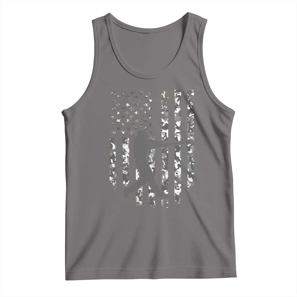 Camo US Flag Baseball Player Tank Top Retro Camouflage American Flag Patriotic - Wonder Print Shop