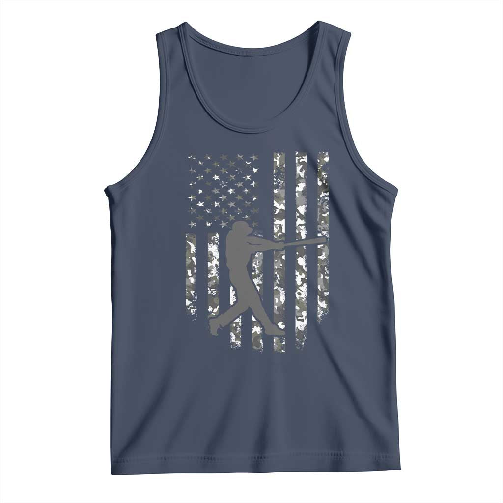 Camo US Flag Baseball Player Tank Top Retro Camouflage American Flag Patriotic - Wonder Print Shop