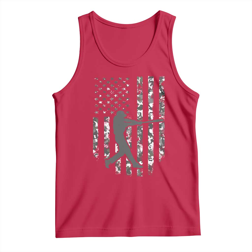 Camo US Flag Baseball Player Tank Top Retro Camouflage American Flag Patriotic - Wonder Print Shop