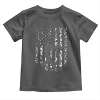Camo US Flag Baseball Player Toddler T Shirt Retro Camouflage American Flag Patriotic - Wonder Print Shop