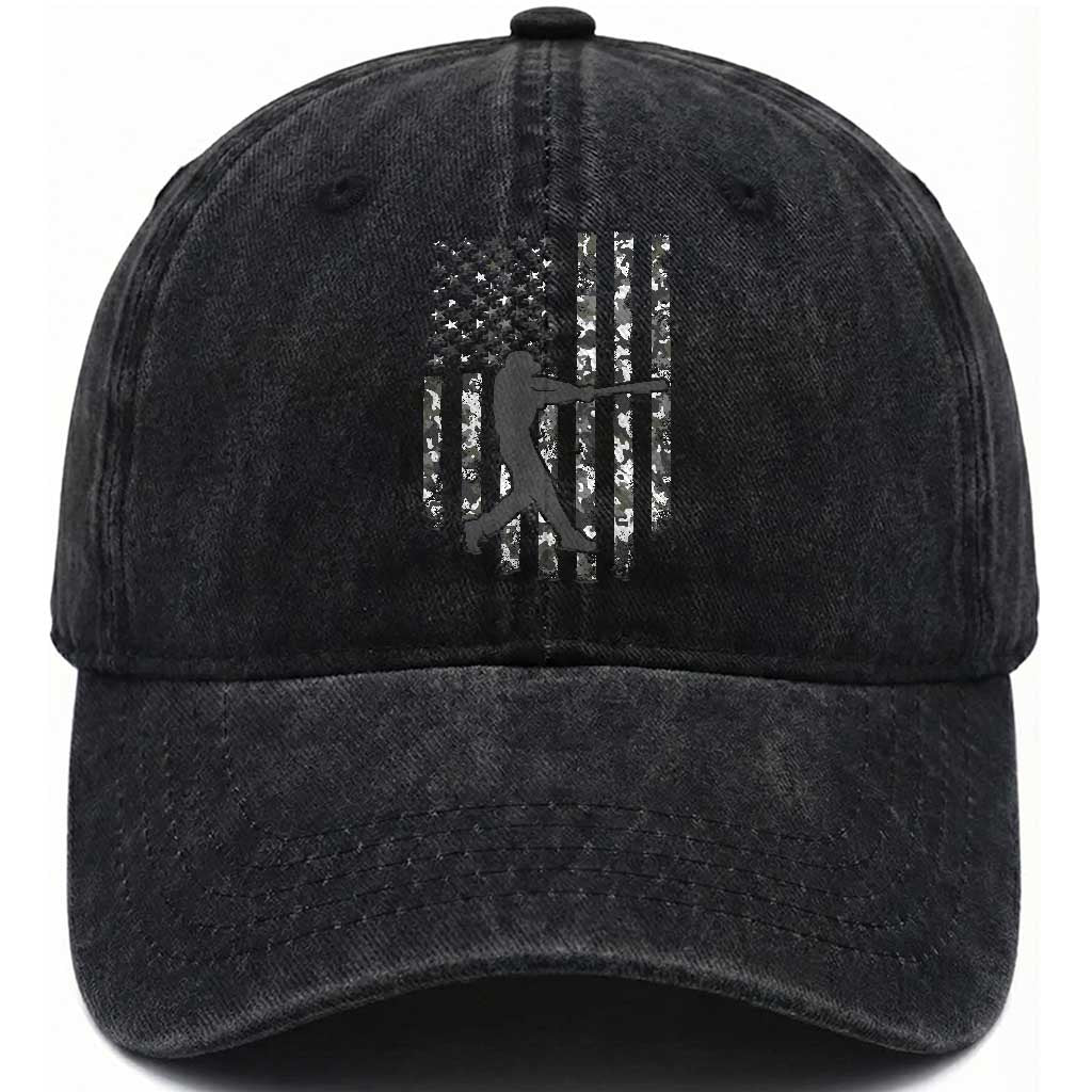 Camo US Flag Baseball Player Washed Cotton Baseball Cap Retro Camouflage American Flag Patriotic