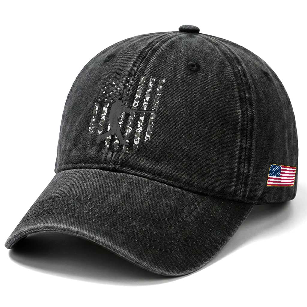 Camo US Flag Baseball Player Washed Cotton Baseball Cap Retro Camouflage American Flag Patriotic