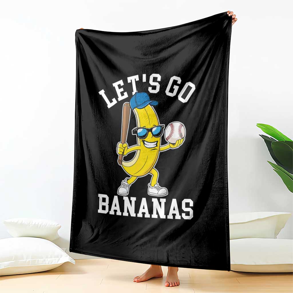 Funny Banana Throw Blanket Lets Go Bananas - Wonder Print Shop