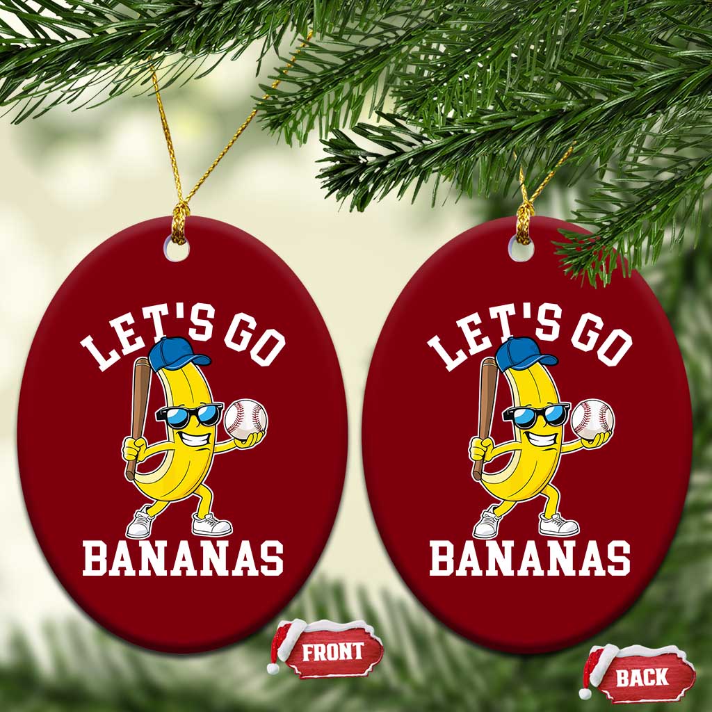Funny Banana Ceramic Ornament Lets Go Bananas - Wonder Print Shop