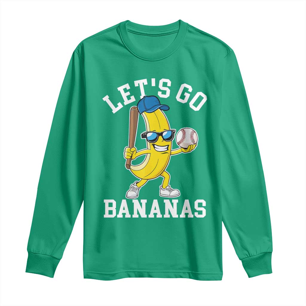 Funny Banana Long Sleeve Shirt Lets Go Bananas - Wonder Print Shop