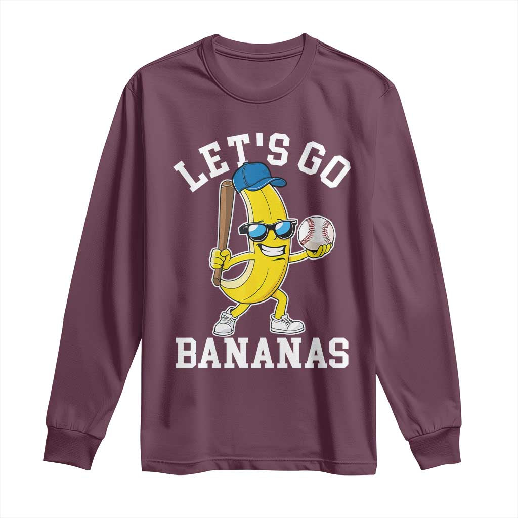 Funny Banana Long Sleeve Shirt Lets Go Bananas - Wonder Print Shop