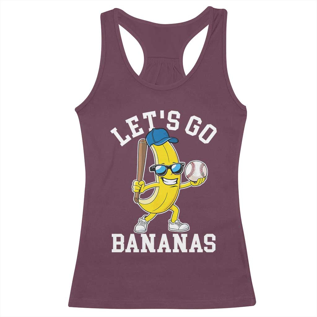 Funny Banana Racerback Tank Top Lets Go Bananas - Wonder Print Shop