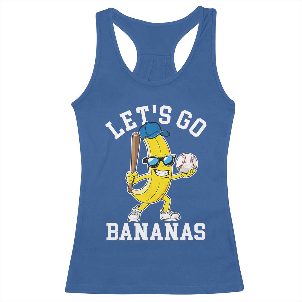 Funny Banana Racerback Tank Top Lets Go Bananas - Wonder Print Shop