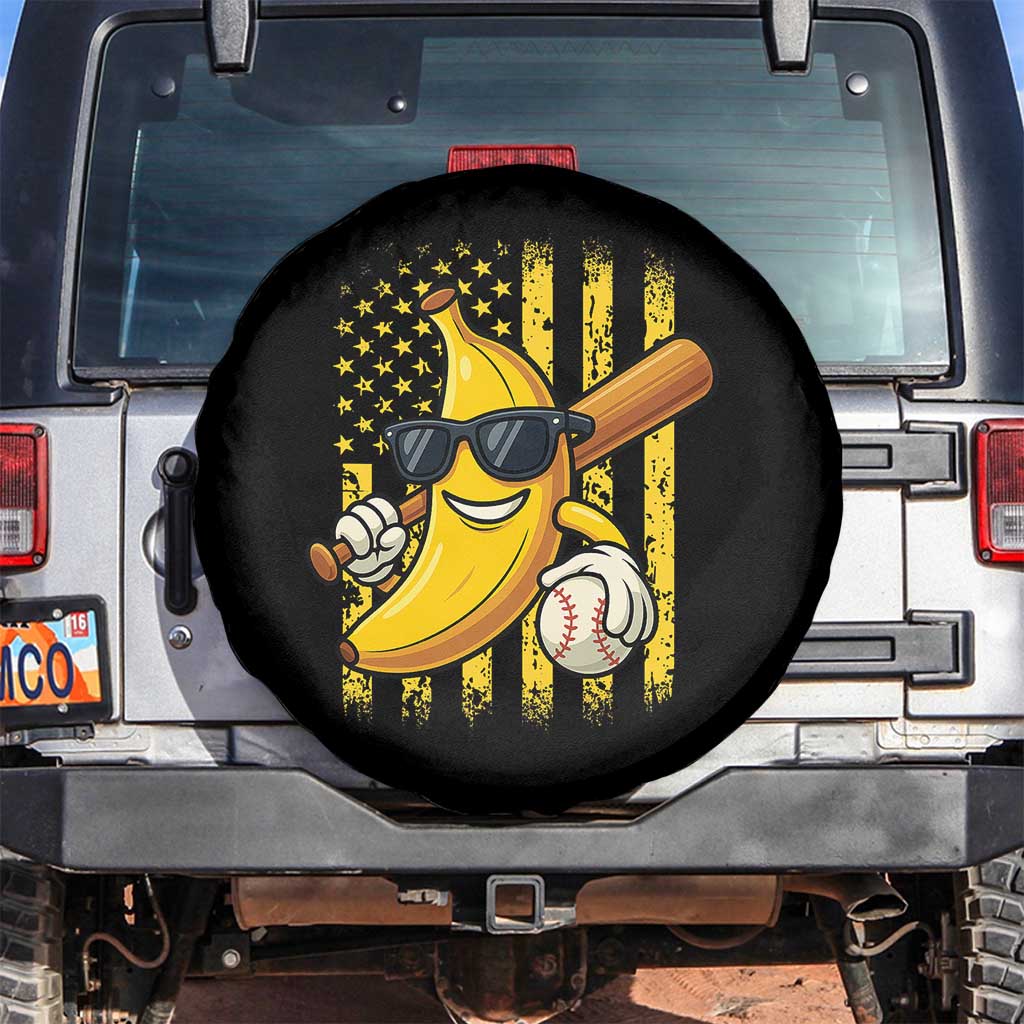 Retro Bananas Spare Tire Cover Vintage American Flag Banana Lover - Wonder Print Shop