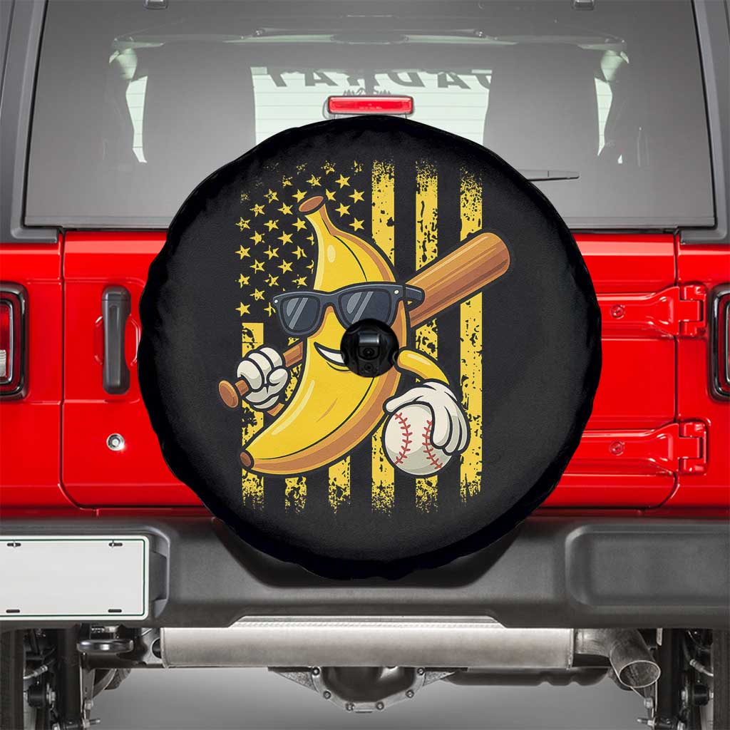 Retro Bananas Spare Tire Cover Vintage American Flag Banana Lover - Wonder Print Shop