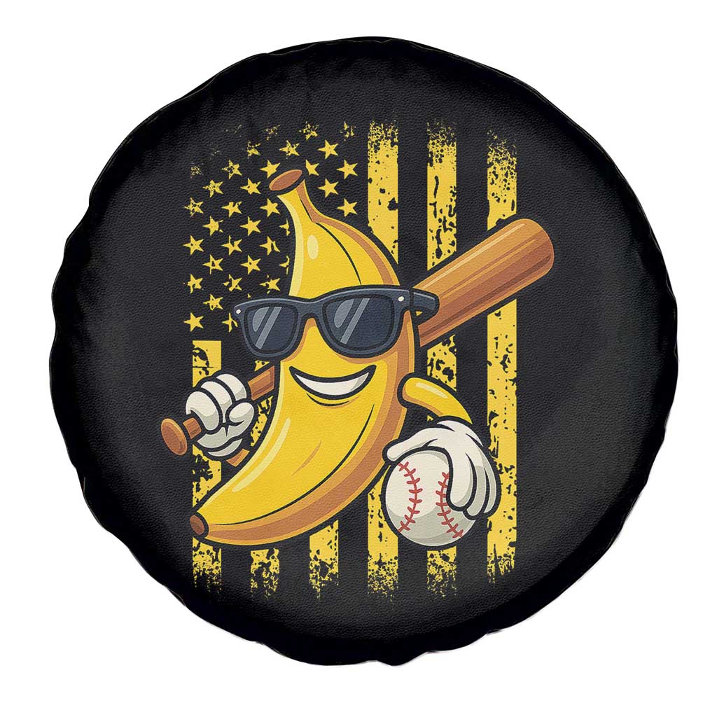 Retro Bananas Spare Tire Cover Vintage American Flag Banana Lover - Wonder Print Shop