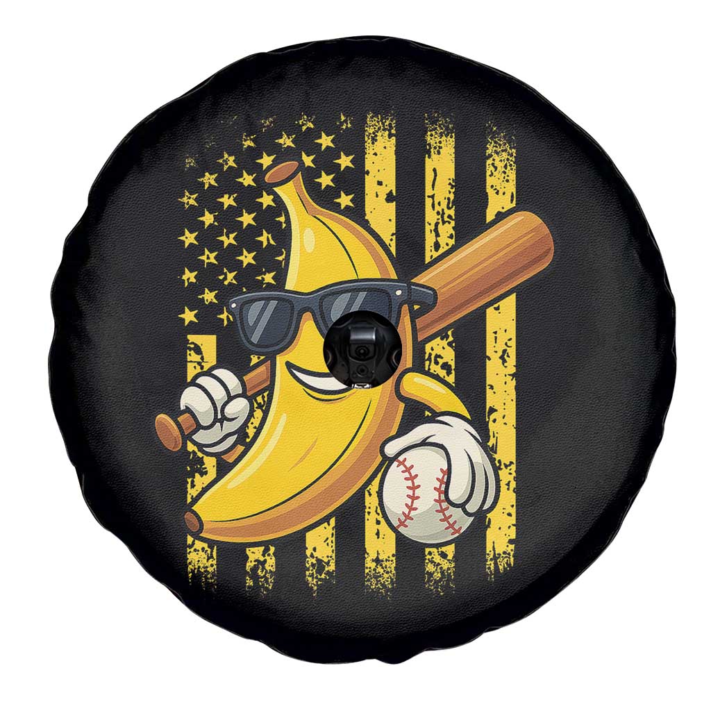 Retro Bananas Spare Tire Cover Vintage American Flag Banana Lover - Wonder Print Shop