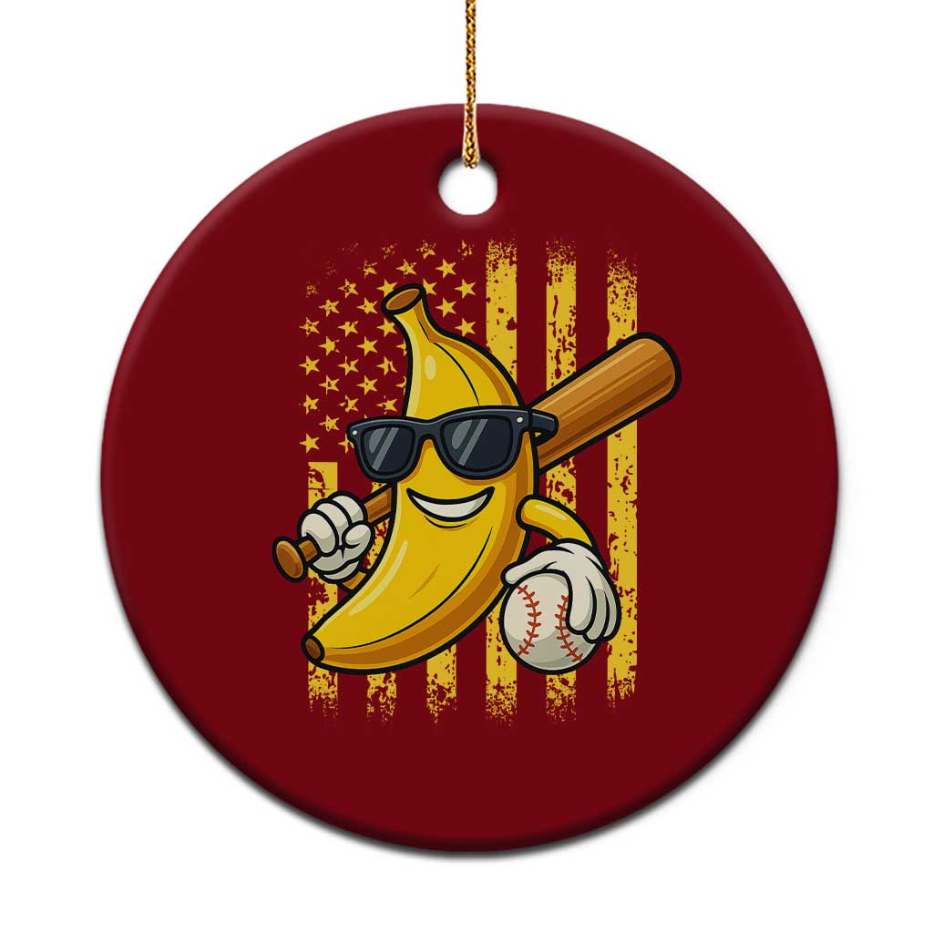 Retro Bananas Ceramic Ornament Vintage American Flag Banana Lover - Wonder Print Shop
