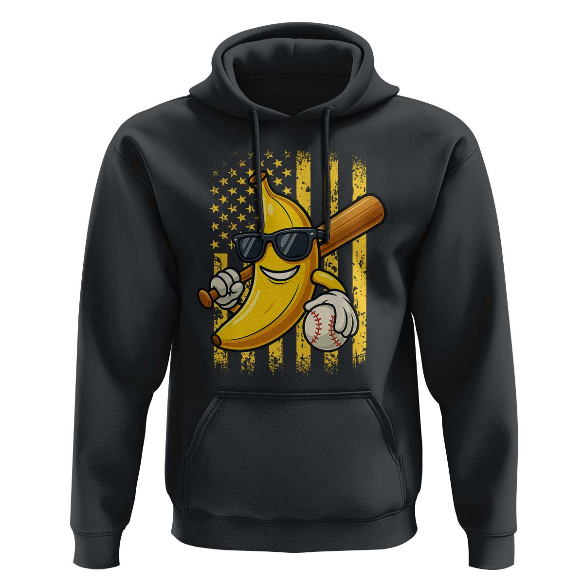 Retro Bananas Hoodie Vintage American Flag Banana Lover - Wonder Print Shop