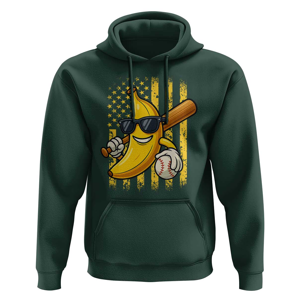Retro Bananas Hoodie Vintage American Flag Banana Lover - Wonder Print Shop