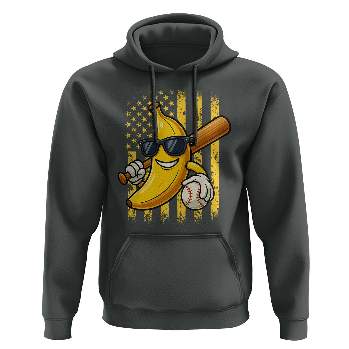 Retro Bananas Hoodie Vintage American Flag Banana Lover - Wonder Print Shop