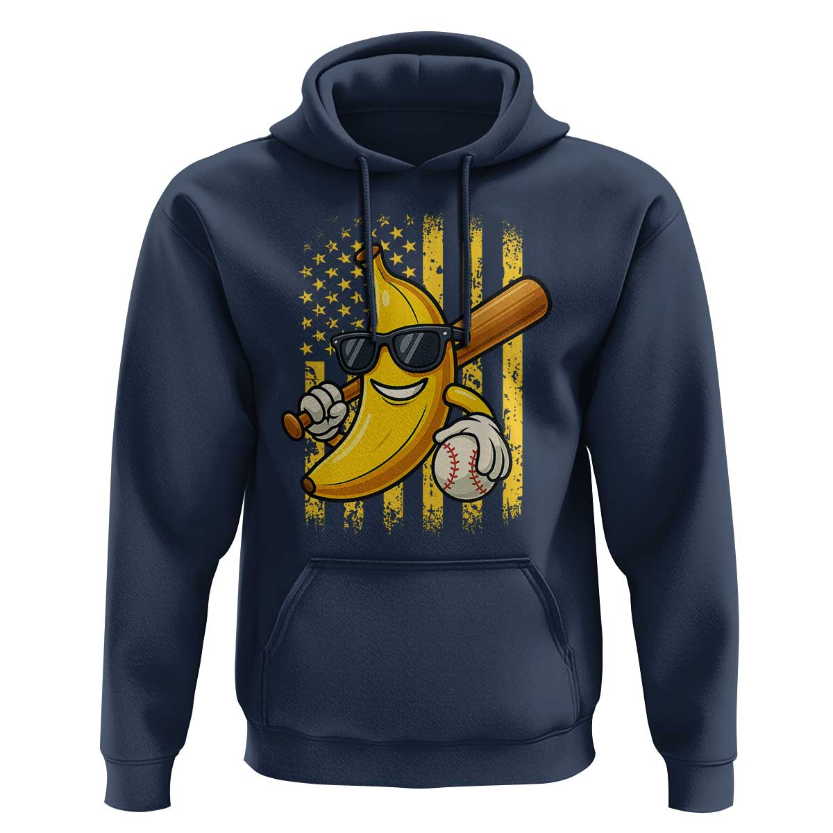 Retro Bananas Hoodie Vintage American Flag Banana Lover - Wonder Print Shop