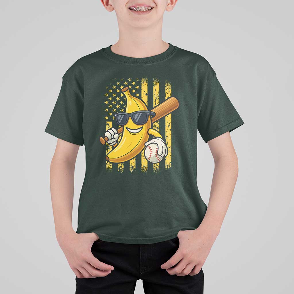 Retro Bananas T Shirt For Kid Vintage American Flag Banana Lover - Wonder Print Shop
