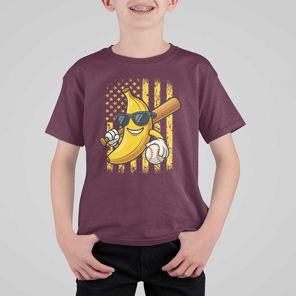 Retro Bananas T Shirt For Kid Vintage American Flag Banana Lover - Wonder Print Shop