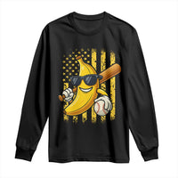 Retro Bananas Long Sleeve Shirt Vintage American Flag Banana Lover - Wonder Print Shop