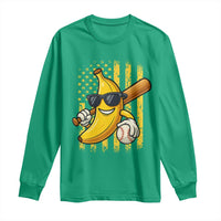 Retro Bananas Long Sleeve Shirt Vintage American Flag Banana Lover - Wonder Print Shop