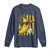 Retro Bananas Long Sleeve Shirt Vintage American Flag Banana Lover - Wonder Print Shop