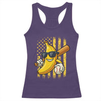 Retro Bananas Racerback Tank Top Vintage American Flag Banana Lover - Wonder Print Shop