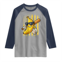 Retro Bananas Raglan Shirt Vintage American Flag Banana Lover - Wonder Print Shop
