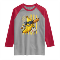 Retro Bananas Raglan Shirt Vintage American Flag Banana Lover - Wonder Print Shop