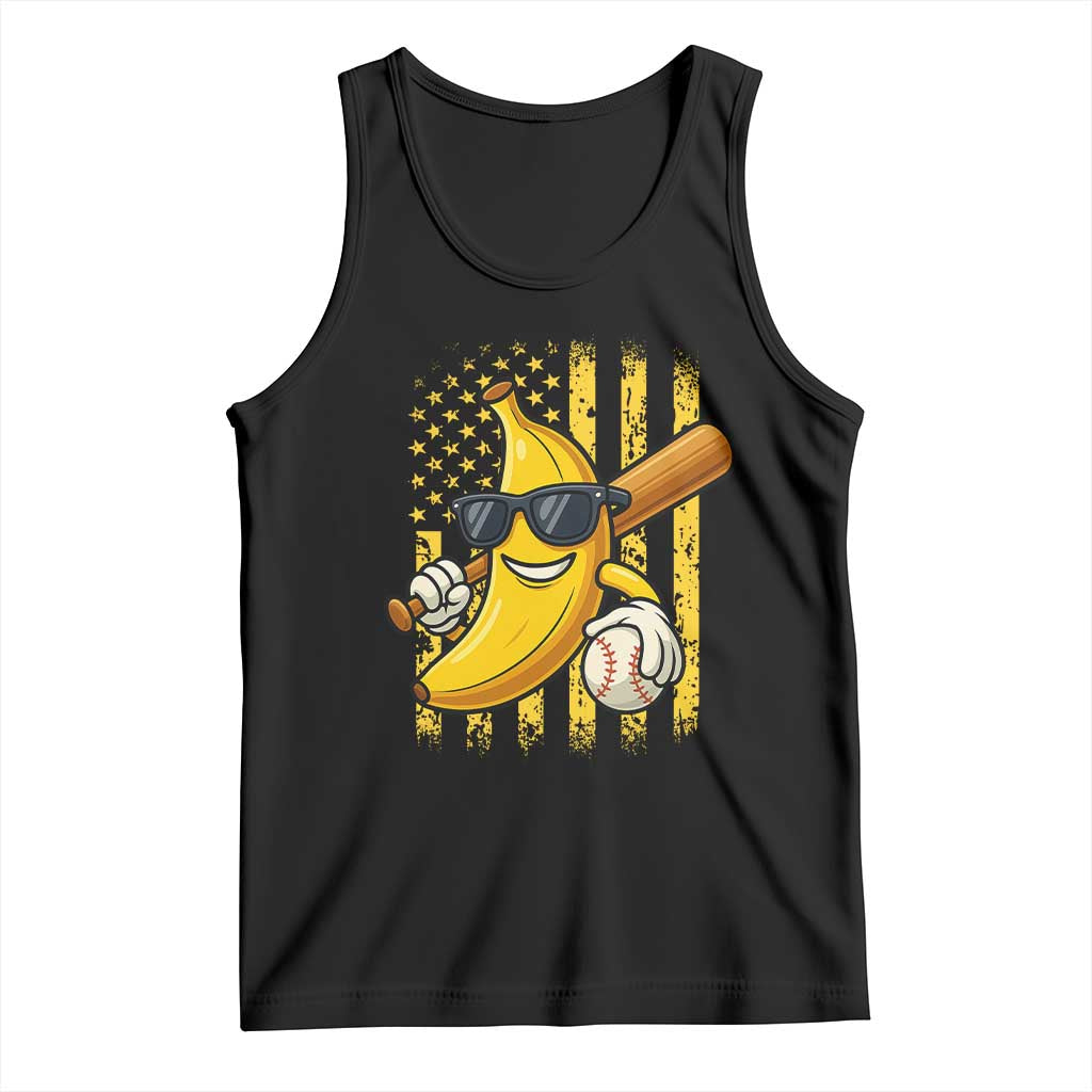 Retro Bananas Tank Top Vintage American Flag Banana Lover - Wonder Print Shop