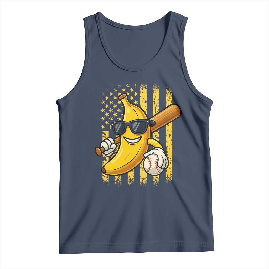 Retro Bananas Tank Top Vintage American Flag Banana Lover - Wonder Print Shop