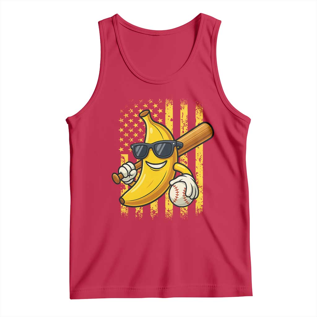 Retro Bananas Tank Top Vintage American Flag Banana Lover - Wonder Print Shop