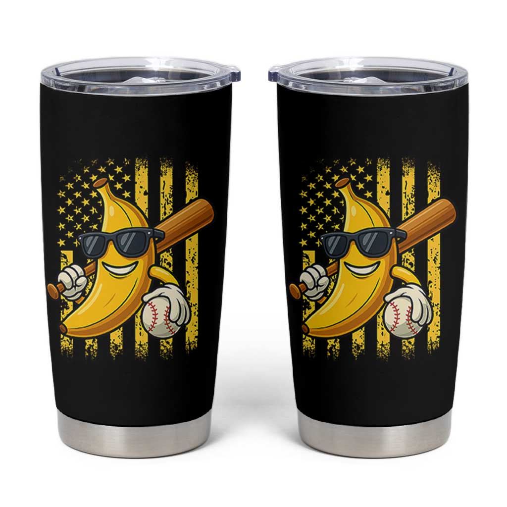 Retro Bananas Tumbler Cup Vintage American Flag Banana Lover - Wonder Print Shop