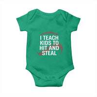 Baseball Coach Baby Onesie I Teach Kids To Hit And Steal