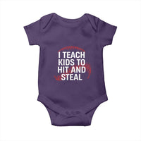 Baseball Coach Baby Onesie I Teach Kids To Hit And Steal