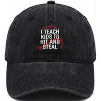 Baseball Coach Washed Cotton Baseball Cap I Teach Kids To Hit And Steal