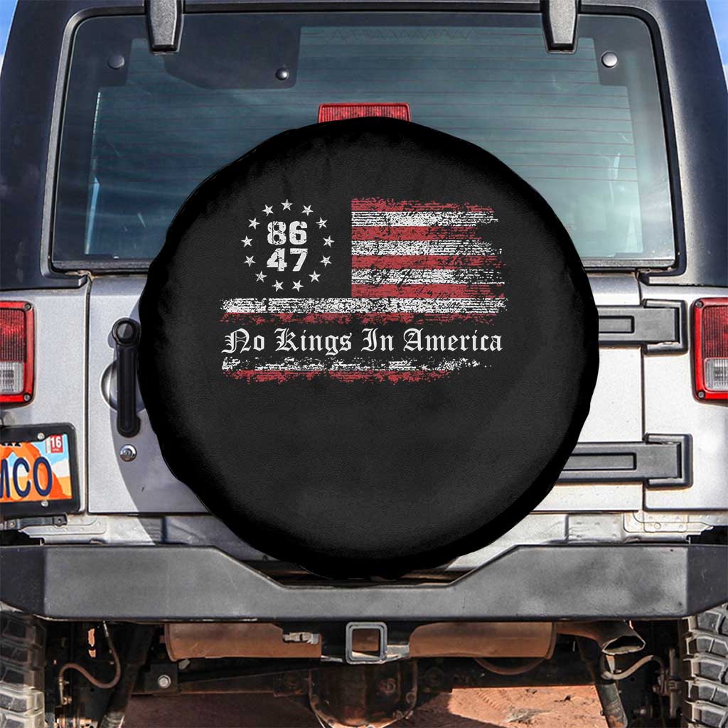 No Kings in America Spare Tire Cover 86 47 US Flag Impeach 47