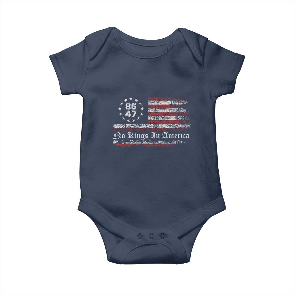 No Kings in America Baby Onesie 86 47 US Flag Impeach 47