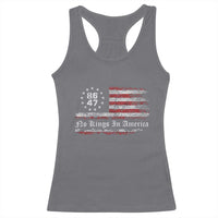 No Kings in America Racerback Tank Top 86 47 US Flag Impeach 47