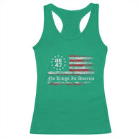 No Kings in America Racerback Tank Top 86 47 US Flag Impeach 47